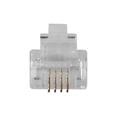 ACT TD104R RJ11 (6P/4C) modulaire connector voor ronde kabel met soepele aders- 25 stuks
