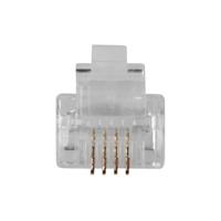 ACT TD104R RJ11 (6P/4C) modulaire connector voor ronde kabel met soepele aders- 25 stuks - thumbnail