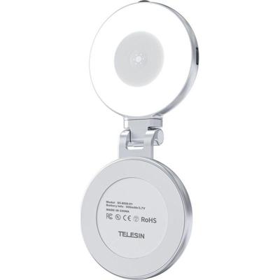 Telesin C03 Selfie Light MagSafe draaibaar + spiegel - zilver