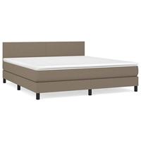 Boxspring met matras stof taupe 180x200 cm - thumbnail