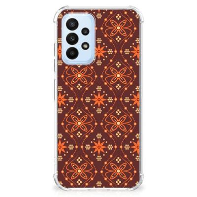 Samsung Galaxy A23 Doorzichtige Silicone Hoesje Batik Brown Samsung Galaxy A23 Doorzichtige Silicone Hoesje Batik Brown