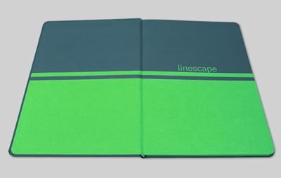 Sigel LS204 Notitieboek Linescape Hardcover DIN A5 Geruit Middelblauw, Neon-groen Aantal paginas: 88