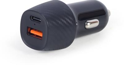 2-poorts USB auto snellader, USB-C PD, 18 W 2-poorts USB auto snellader, USB-C PD, 18 W