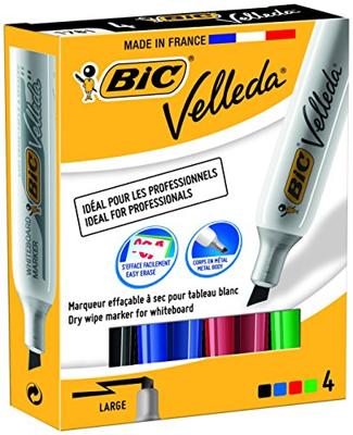 Bic whiteboardmarker Velleda 1781 doos van 4 stuks in geassorteerde kleuren