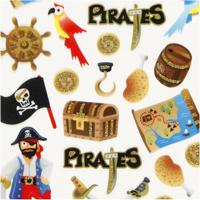 Creativ Company Stickers, piraten, vel 15x16,5 cm, 1 vel - thumbnail