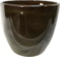 Geglazuurde bloempot hoog 50x43 cm jade zwart - thumbnail