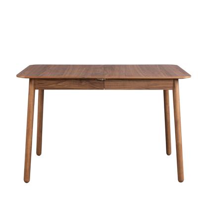 Zuiver Uitschuifbare Eettafel 'Glimps' Notenhout, kleur Bruin Zuiver Uitschuifbare Eettafel 'Glimps' Notenhout, kleur Bruin