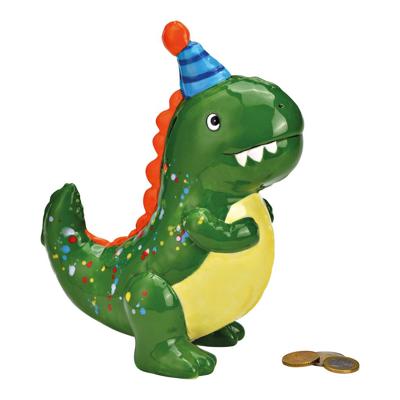 Spaarpot Dino van keramiek groen (B/H/D) 18x22x10cm Spaarpot Dino van keramiek groen (B/H/D) 18x22x10cm