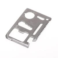 10 stuks 11 in 1 outdoor Portable multifunctionele RVS holle tool kaart cutter met leergeval grootte: 6 9 x 4.5 cm (zilver) - thumbnail