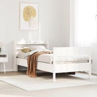 Bedframe zonder matras massief grenenhout wit 75x190 cm - thumbnail
