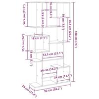 Boekenkast 92x29x188 cm bewerkt hout wit - thumbnail