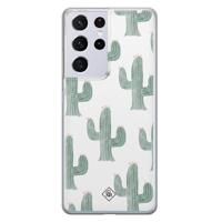 Samsung Galaxy S21 Ultra siliconen telefoonhoesje - Cactus print - thumbnail