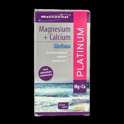 Mannavital Mariene magnesium + calcium platinum 120 Vegetarische capsules