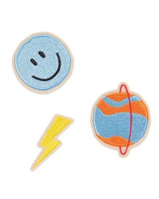 HEMA Strijkapplicaties 5x5cm planeet - 3 stuks (multi)