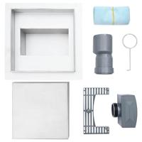 VidaXL 2 in 1 doucheafvoer zilver 20 x 20 cm roestvrij staal 304 - thumbnail