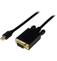 .com 3 m lange Mini DisplayPort-naar-VGA-adapterconverterkabel – mDP naar VGA 1920x1200 - zwart - Videoconverter - VGA - DisplayPort - zwart - thumbnail
