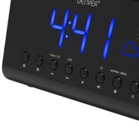 Enzo Denver Wekkerradio met weerstation LED zwart 8140240 - thumbnail