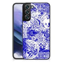 Telefoonhoesje Samsung Galaxy S22 Plus Angel Skull Blauw - thumbnail
