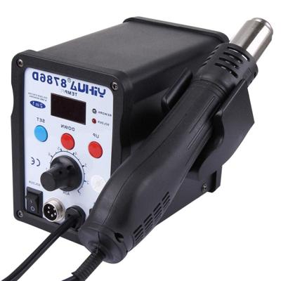 YIHUA 8786D 2 in 1 AC 220V LED display instelbare temperatuur hete luchtpistool + soldeer station & soldeerbout