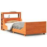 Bedframe zonder matras massief grenenhout wasbruin 90x200 cm - thumbnail