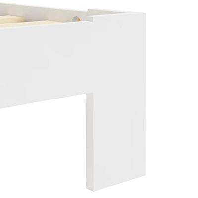 VidaXL Bedframe met hoofdbord massief grenenhout wit 140x200 cm VidaXL Bedframe met hoofdbord massief grenenhout wit 140x200 cm