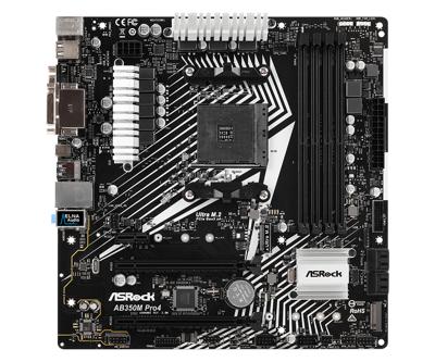 Asrock AB350M Pro4 R2.0 moederbord Socket AM4 Micro ATX AMD B350 Asrock AB350M Pro4 R2.0 moederbord Socket AM4 Micro ATX AMD B350