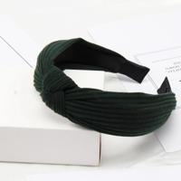 Zachte geknoopte hoofdband Hairband Lady Bow haar hoepel haaraccessoires (groen) - thumbnail