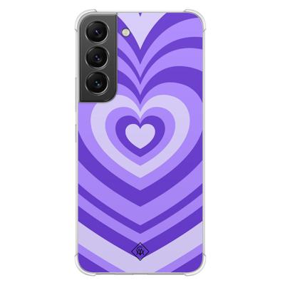 Samsung Galaxy S22 shockproof hoesje - Hart swirl paars