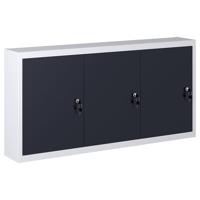 VidaXL Gereedschapskast voor aan de wand metaal grijs en zwart - thumbnail