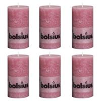 Bolsius Rustiekkaarsen 6 st 130x68 mm oudroze - thumbnail