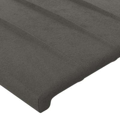 Hoofdbord met randen 147x16x118/128 cm fluweel donkergrijs - thumbnail