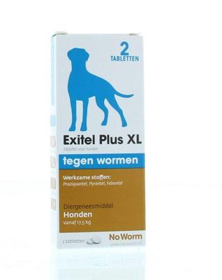 No Worm Exitel Plus XL voor honden vanaf 17,5 kg 2 tabletten No Worm Exitel Plus XL voor honden vanaf 17,5 kg 2 tabletten