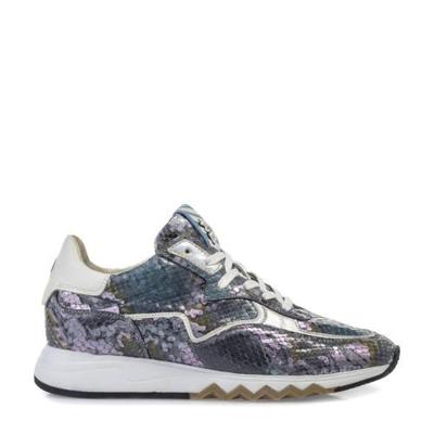 Floris van Bommel Nineti leren sneakers met slangenprint blauw Floris van Bommel Nineti leren sneakers met slangenprint blauw