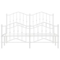 Bedframe met hoofd- en voeteneindemetaal wit 135x190 cm - thumbnail