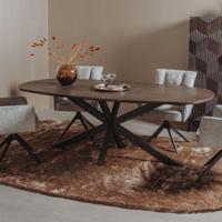 Tower Living Deens Ovale Eettafel 'San Marino' Eiken, 180 x 100cm - thumbnail