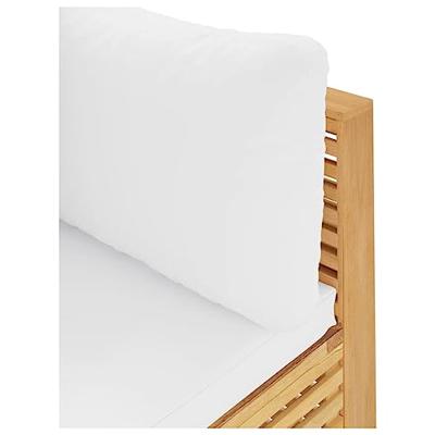 Tuinhoekbank met crmekleurige kussens massief teakhout