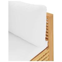 Tuinhoekbank met crmekleurige kussens massief teakhout - thumbnail