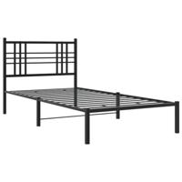Bedframe met hoofdbord metaal zwart 90x200 cm - thumbnail