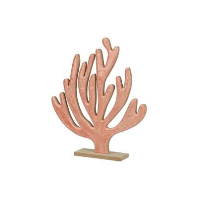 Deco Koraal op voet hout 5x24x27,5cm