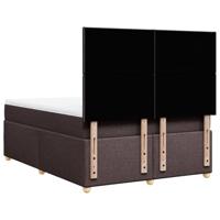 Boxspring met matras stof donkerbruin 140x200 cm - thumbnail