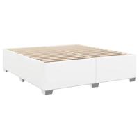 Boxspring met matras kunstleer wit 200x200 cm - thumbnail