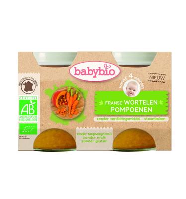 Babybio Babybio Groenten Wortel Pompoen 130 Gram Bio (2x130g)
