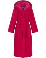 Morgenstern Morgenstern damesbadjas met capuchon Geena 2 kirschrot Maat L - thumbnail