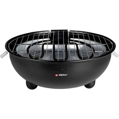 Alpina Elektrische BBQ Tafel-Barbecue 1250W 30 Cm Zwart