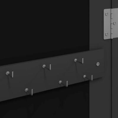 Sieradenkast met spiegel wandgemonteerd 37,5x10x106 cm zwart