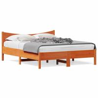 Bedframe zonder matras massief grenenhout wasbruin 150x200 cm - thumbnail