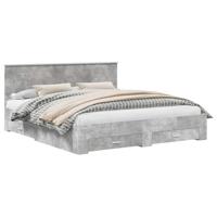 Bedframe met hoofdeinde Beton Grijs 180 x 200 cm Bewerkt hout - thumbnail