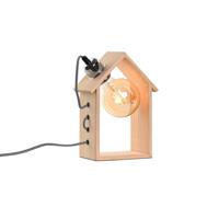 Bureaulamp Home ESPRIT Bruin Zilverkleurig Natuurlijk Hout Pijnboom 50 W 220 V 18 x 10 x 25 cm - thumbnail