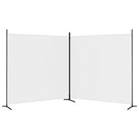 Kamerscherm met 2 panelen 348x180 cm stof wit - thumbnail