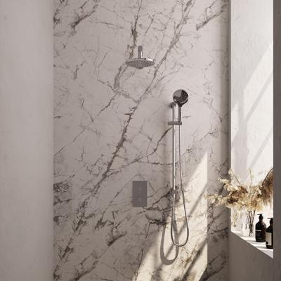 Inbouw Regendouche Set Brauer Chrome Edition Wanduitloop Ronde Hoofddouche 20 cm Met Glijstang en Handdouche 3 Standen Brauer